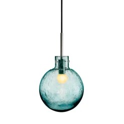 HADELAND GLASSVERK Krystallkule Taklampe Soda Blågrønn Outlet