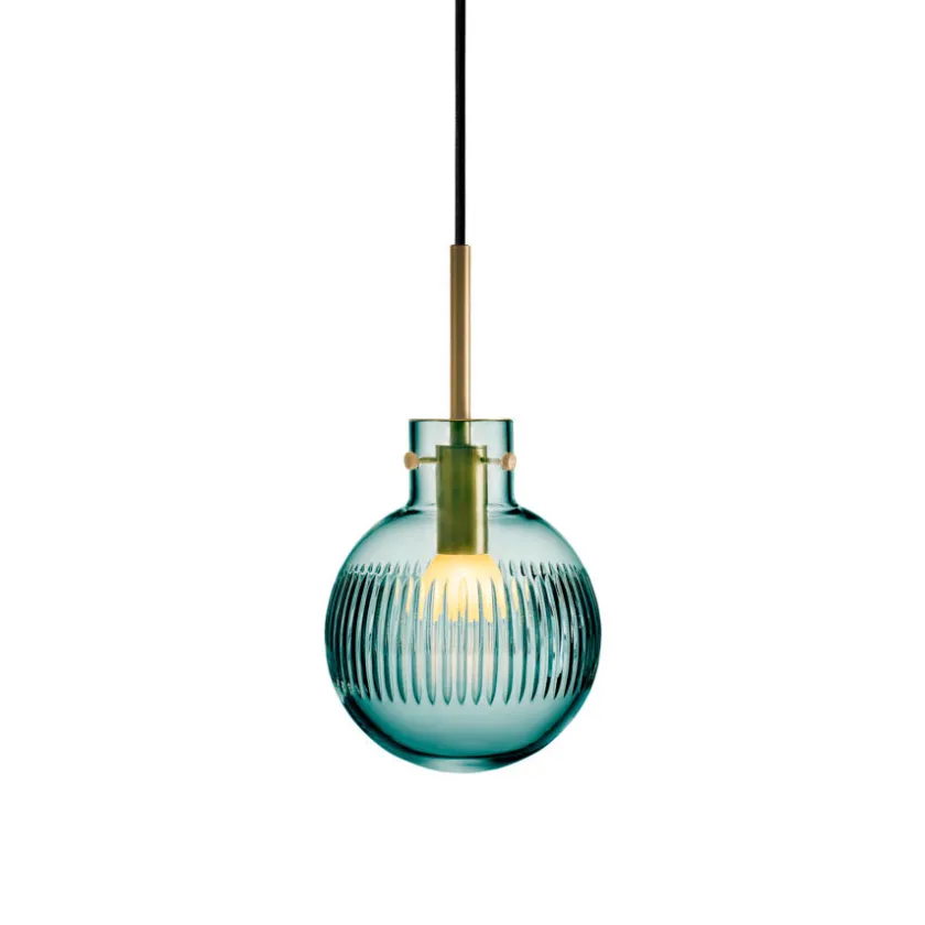 HADELAND GLASSVERK Krystallkule Taklampe Skjær Blågrønn Best
