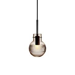 HADELAND GLASSVERK Krystallkule Taklampe Skjær Kakao New