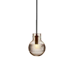 HADELAND GLASSVERK Krystallkule Taklampe Skjær Kakao New