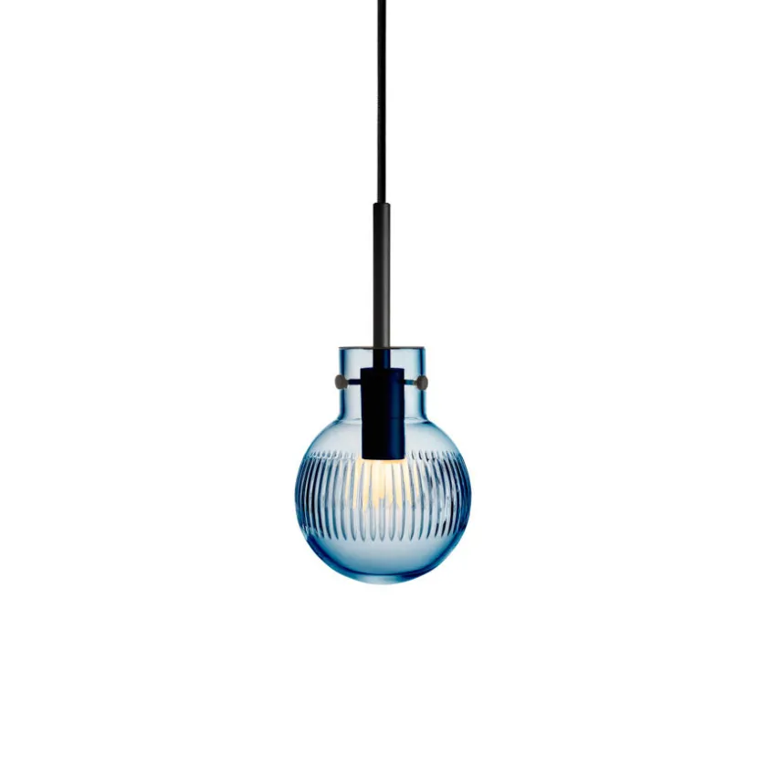 HADELAND GLASSVERK Krystallkule Taklampe Skjær Stålblå Outlet