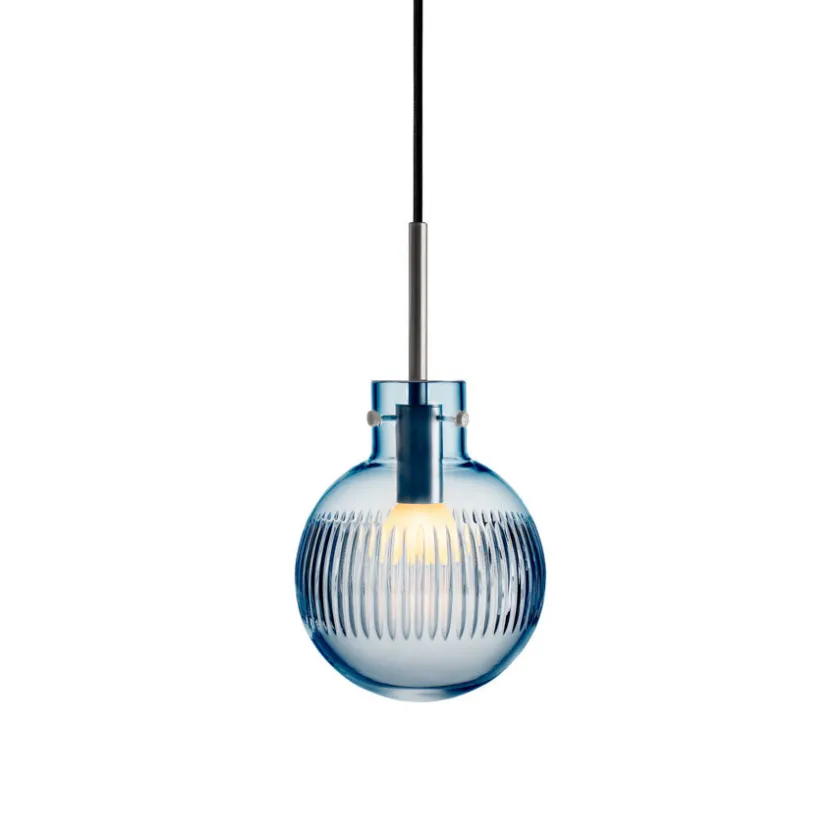 HADELAND GLASSVERK Krystallkule Taklampe Skjær Stålblå Outlet