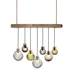 HADELAND GLASSVERK Rav Taklampe Krystallkuler 7stk m/Trebaldakin Discount