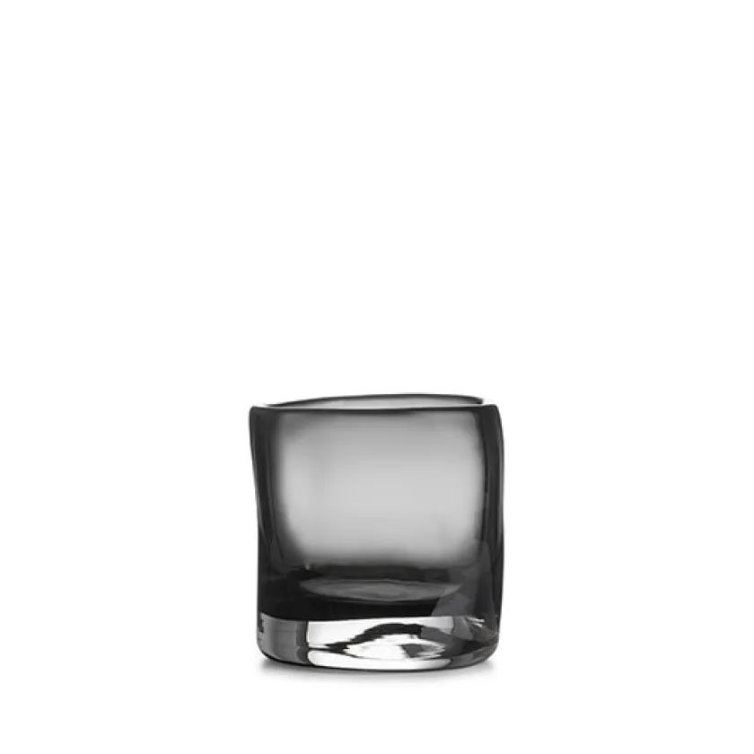 HADELAND GLASSVERK Sine Telysholder 12,5x10,5cm Røkgrå New