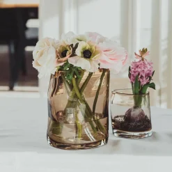 HADELAND GLASSVERK Sine Tulipanvase 20,5x16cm Kakao Best