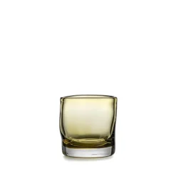 HADELAND GLASSVERK Sine Vase / Lyslykt 12,5 x10,5cm Oliven