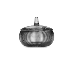 HADELAND GLASSVERK Siri Skål m/Lokk Røkgrå Best