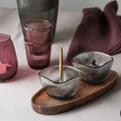 HADELAND GLASSVERK Siri Telysholder 2pk Røkgrå Outlet