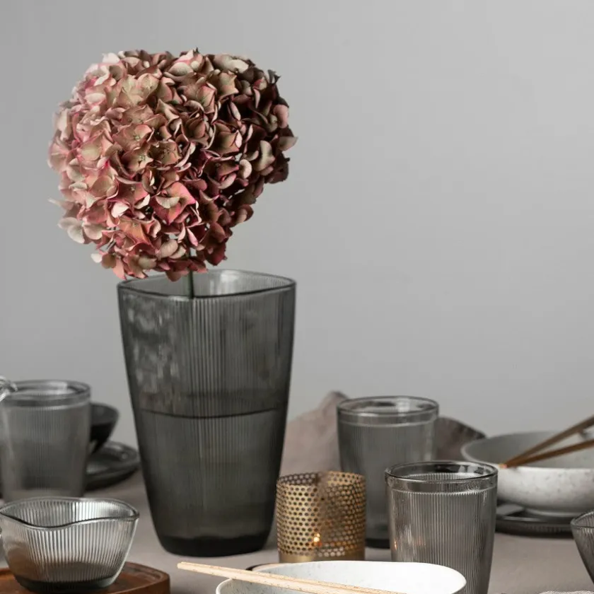 HADELAND GLASSVERK Siri Vase 21cm Røkgrå