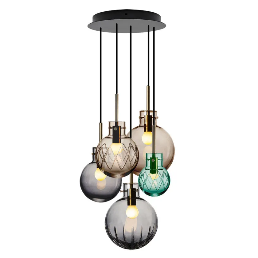 HADELAND GLASSVERK Skumring Taklampe Krystallkuler 5stk Best