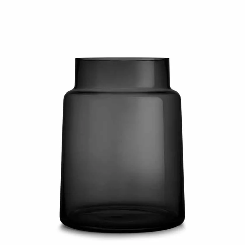 HADELAND GLASSVERK Tindre Vase/Lyslykt Røkgrå 30,5cm Clearance