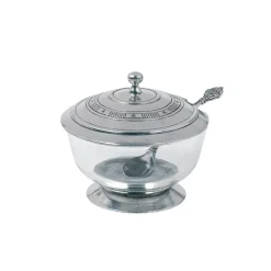 HADELAND LYS OG TINN Glasskål m/Lokk og Skje Discount