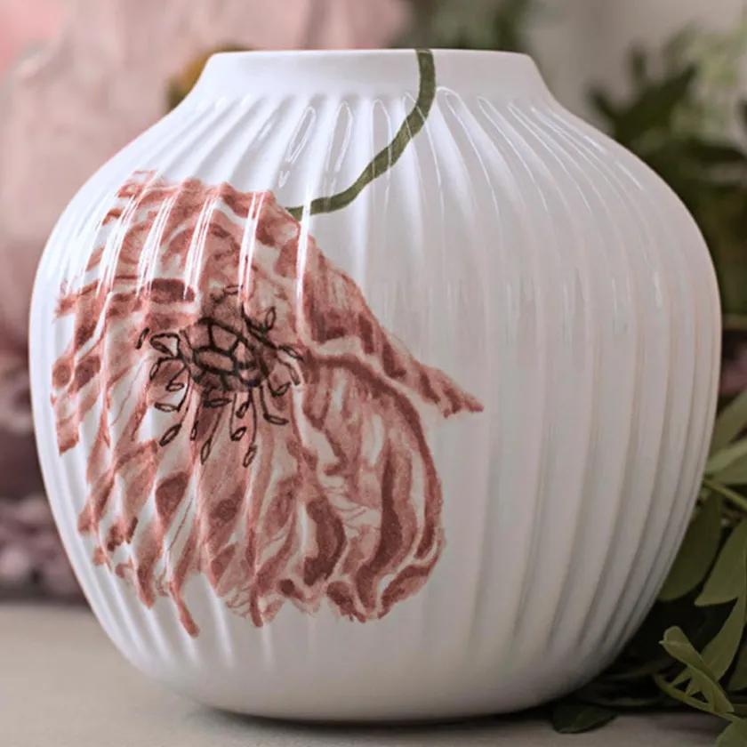 KÄHLER DESIGN Kähler Hammershøi Poppy Vase 13cm Hvit m/Dekor Online