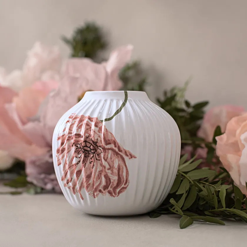 KÄHLER DESIGN Kähler Hammershøi Poppy Vase 13cm Hvit m/Dekor Online