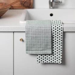 CHRISTIANIA 1739 Kjøkkenhåndkle Grønn/Mønster Bomull 50X70cm 2pk Outlet