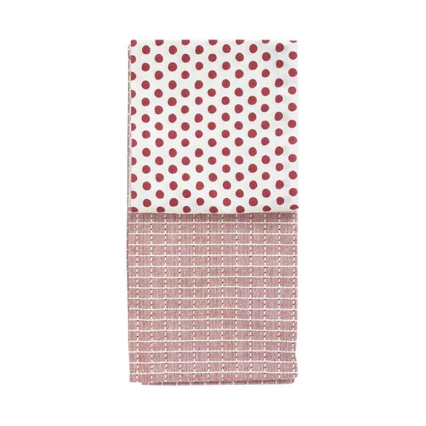 CHRISTIANIA 1739 Kjøkkenhåndkle Rød/Mønster 50X70cm 2pk Online
