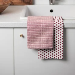 CHRISTIANIA 1739 Kjøkkenhåndkle Rød/Mønster 50X70cm 2pk Online