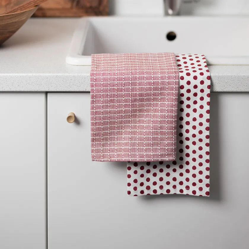 CHRISTIANIA 1739 Kjøkkenhåndkle Rød/Mønster 50X70cm 2pk Online