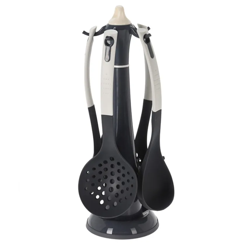 BØRSCOMPAGNIET AS Kjøkkenredskap 5 Deler Med Stativ 31,5cm Grå Best