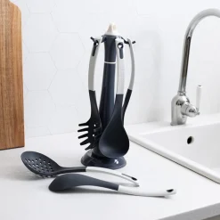 BØRSCOMPAGNIET AS Kjøkkenredskap 5 Deler Med Stativ 31,5cm Grå Best