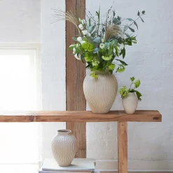 KNABSTRUP KERAMIK Vase 20cm Riflet Sand Outlet