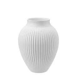 KNABSTRUP KERAMIK Vase 20cm Riflet Hvit New