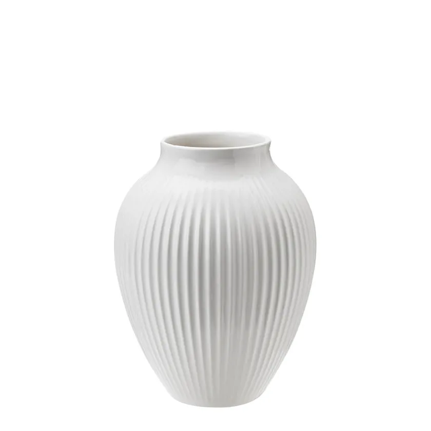 KNABSTRUP KERAMIK Vase 12,5cm Riflet Hvit Sale