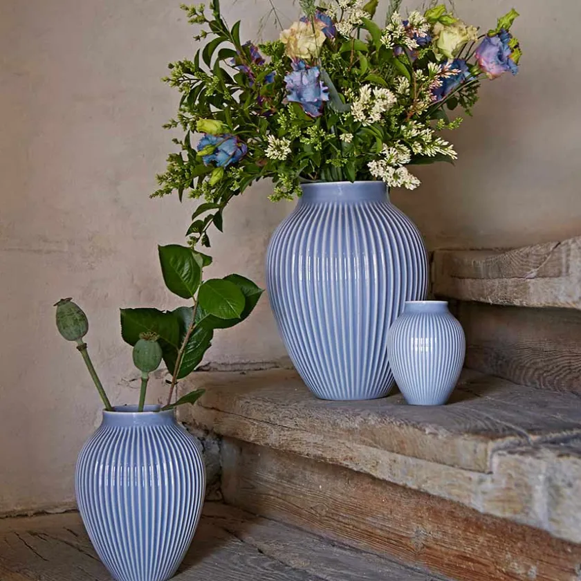 KNABSTRUP KERAMIK Vase 27cm Riflet Lavendel Best