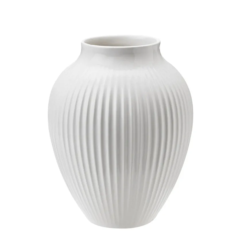 KNABSTRUP KERAMIK Knabstrup Vase 27cm Riflet Hvit Online