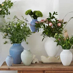 KNABSTRUP KERAMIK Knabstrup Vase 27cm Riflet Hvit Online