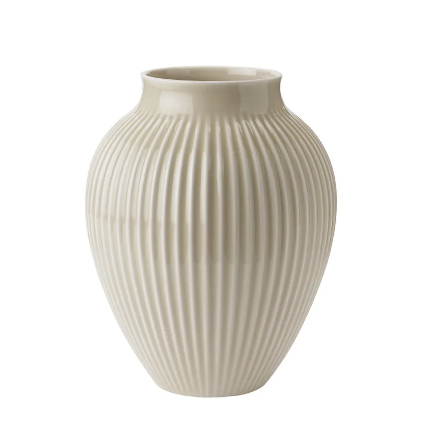 KNABSTRUP KERAMIK Knabstrup Vase 27cm Riflet Sand New