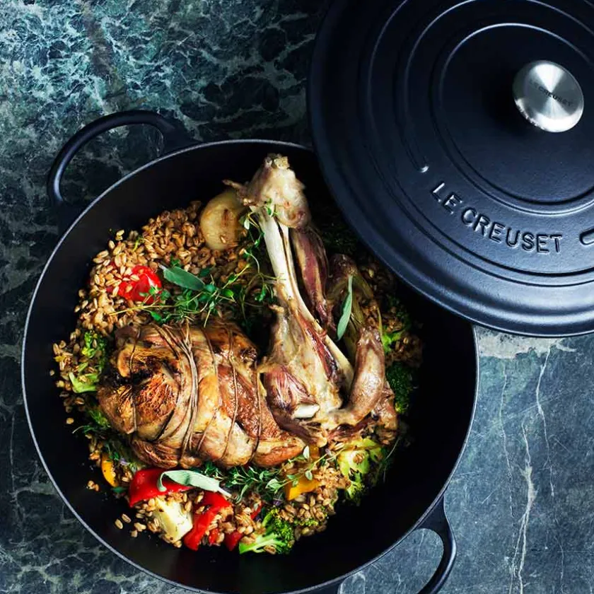 LE CREUSET Støpejernsgryte 3,3L/22cm Matte Black New