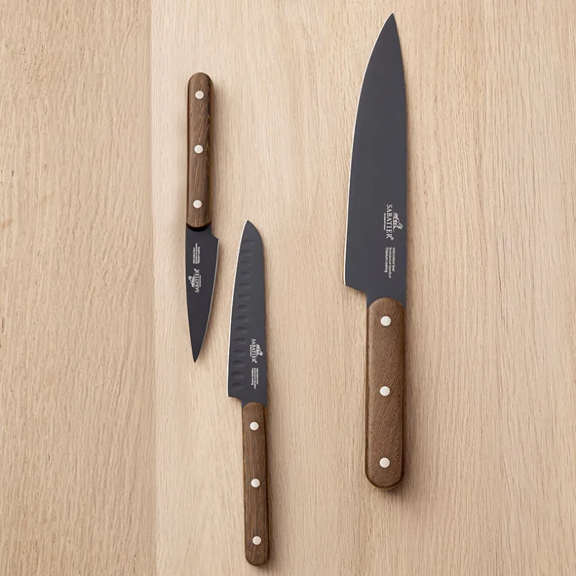 LION SABATIER Phenix Knivsett 3 Deler Sort/Valnøtt Clearance