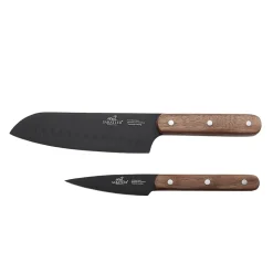 LION SABATIER Phenix Knivsett 2 Deler Sort/Valnøtt Hot