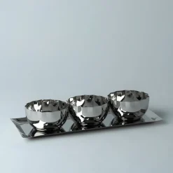 LØVE Løve Vinje Fat m/3 Skåler Rustfritt Stål 30cm Sølv Clearance