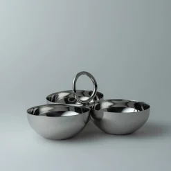 LØVE Løve Vinje Skål 3 i 1 Rustfritt Stål 23cm x 11cm Sølv Sale