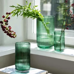 LYNGBY Porcelæn Vase 20,5cm Grønn Glass Discount