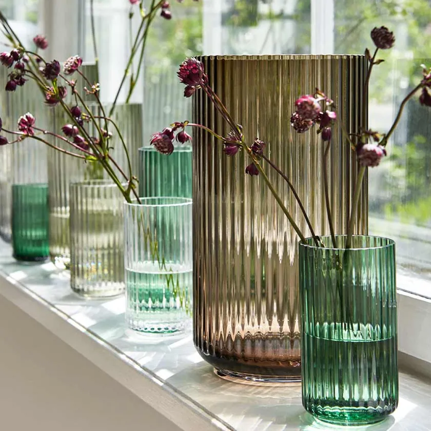 LYNGBY Porcelæn Vase 20,5cm Grønn Glass Discount