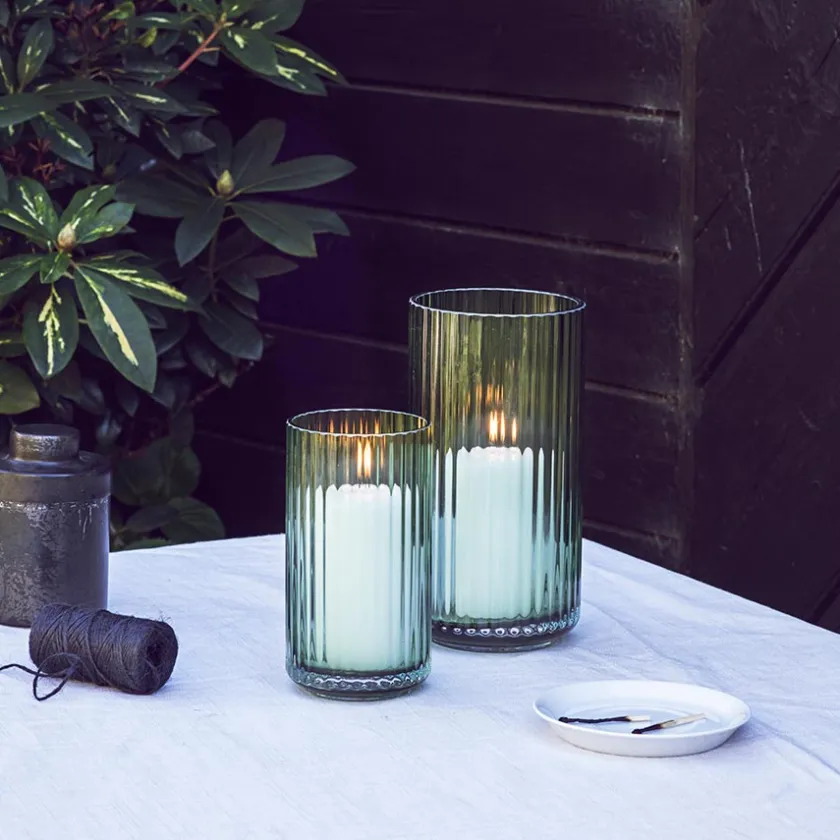 LYNGBY Porcelæn Vase 20,5cm Grønn Glass Discount