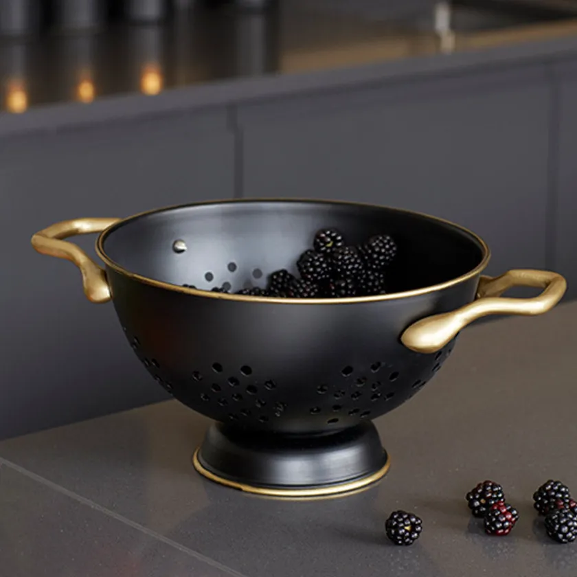 Lifetime Brands Europe ltd Masterclass Dørslag 24cm Sort & Gull Rustfritt Stål Outlet