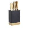 Lifetime Brands Europe ltd Masterclass Knivblokk med 5 Kniver Sort & Gull Clearance