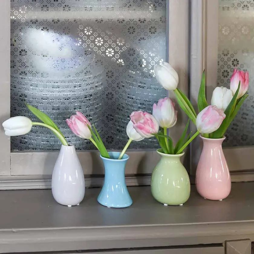 PORSGRUNDS PORSELÆNSFABRIK Minivaser Farger 4pk fra Porsgrunds