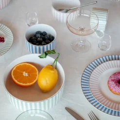 NOVA Abby Skål 12cm Blå m/Gullkant Best