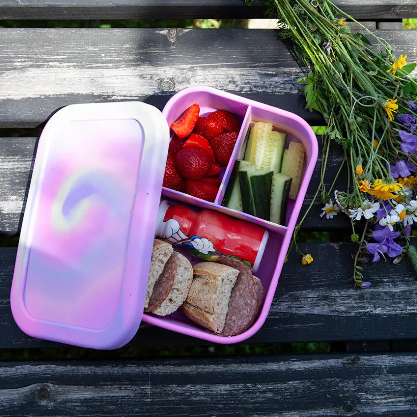 NOVA Dynamic Matboks 1200ml Silikon 3 Rom Rosa Batikk Best