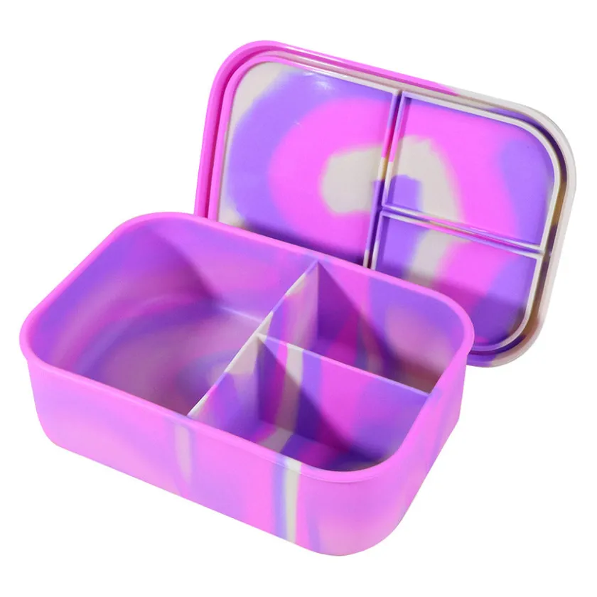 NOVA Dynamic Matboks 1200ml Silikon 3 Rom Rosa Batikk Best