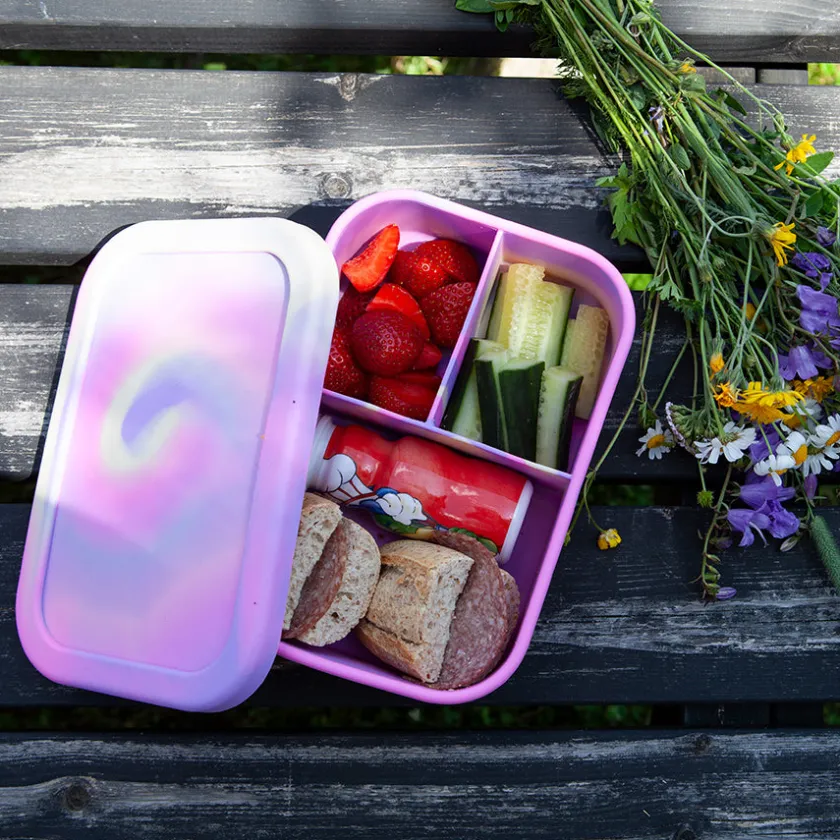 NOVA Dynamic Matboks 1200ml Silikon 3 Rom Rosa Batikk Best