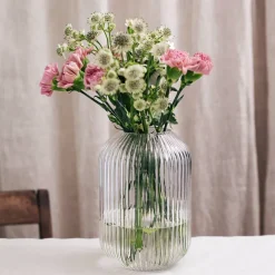 NOVA Edge Vase m/riller Klar 22cm Hot