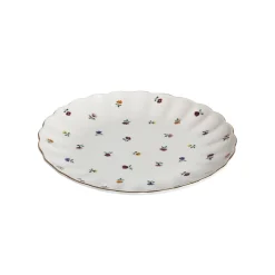 NOVA Lilly Asjett m/Blomster og Gullkant 21cm Hvit Best