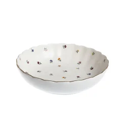 NOVA Lilly Dyp Tallerken m/Blomster og Gullkant 20cm Hvit Online