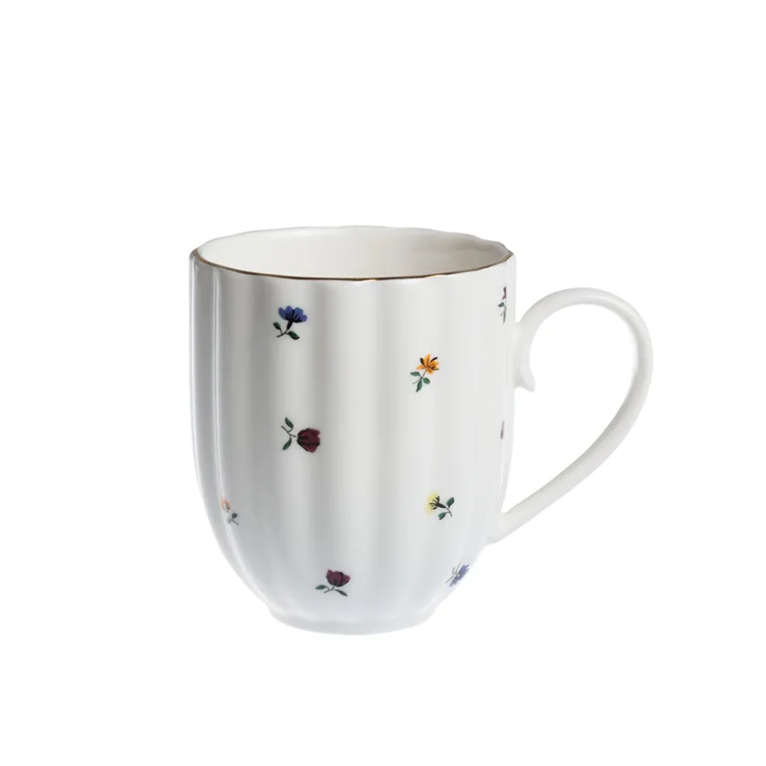 NOVA Lilly Krus m/Blomster og Gullkant 32cl Hvit Hot